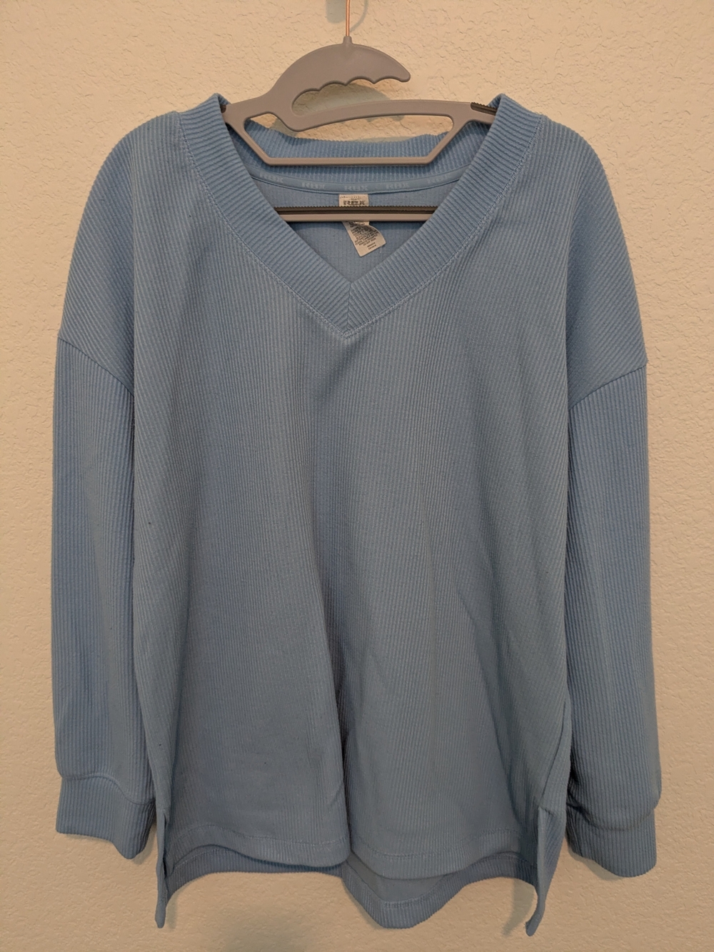 RBX Light Blue V-Neck Ribbed Sweater